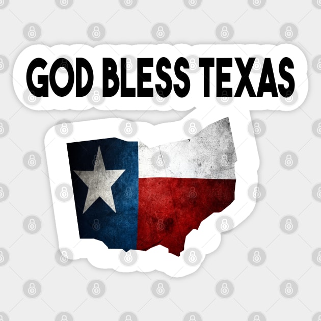 God Bless Texas Ohio Sticker by raeex